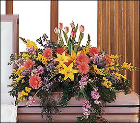 Blooming Glory Casket Spray from Arjuna Florist in Brockport, NY