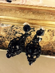 Black Gem Earrings from Arjuna Florist in Brockport, NY
