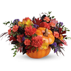 Teleflora's Hauntingly Pretty Pumpkin Bouquet from Arjuna Florist in Brockport, NY