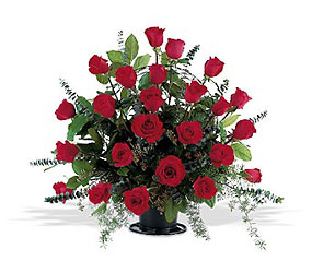 Blooming Red Roses Basket from Arjuna Florist in Brockport, NY